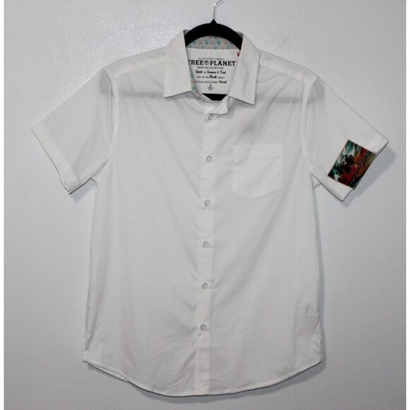 Free Planet Other - Free Planet Mens White Short Sleeve Button Up S NWT